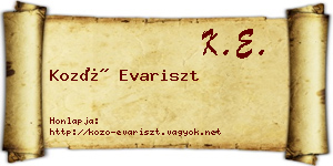 Kozó Evariszt névjegykártya